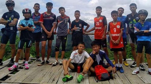 The 12 boys and their coach were found alive on Monday night. Picture: AAP