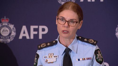 AFP Assistant Commissioner of Cyber Command Justine Gough announces the arrest of the Gold Coast man.