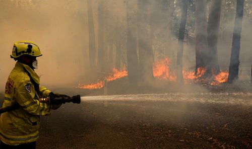 Firefighter battles Taree fire