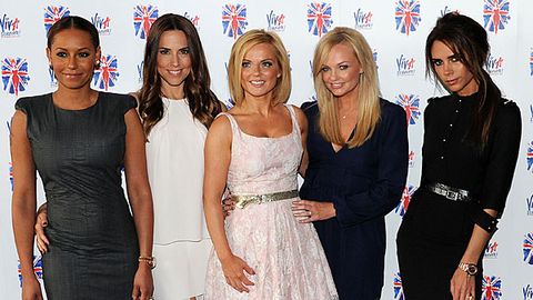 Spice Girls reunite to announce musical, Posh looks thrilled