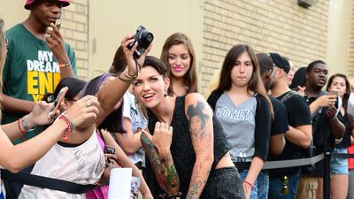 Ruby Rose has underwear thrown at her while DJing in the US