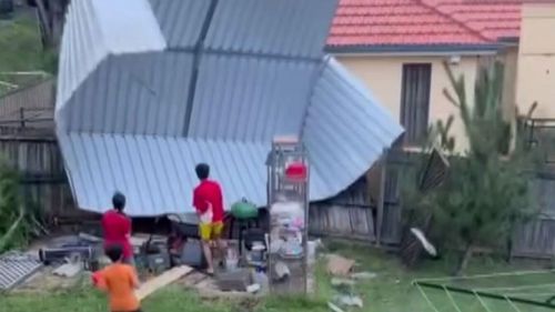 A shed was sent flying during the storm over in Eastwood.