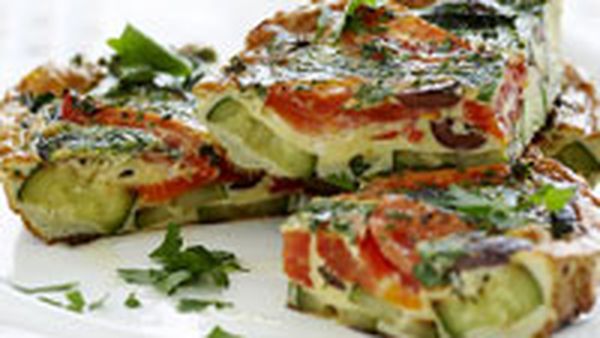 Zucchini and tomato frittata