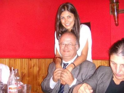 Carolina with her dad in Colombia