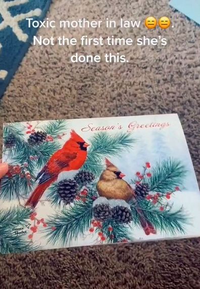 Woman shares divisive Christmas card from 'toxic' mother-in-law