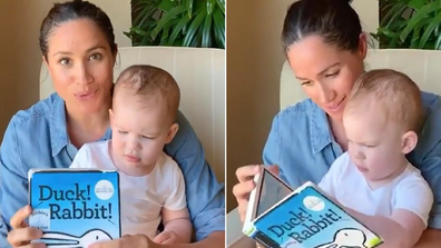 Archie and Megan reading book