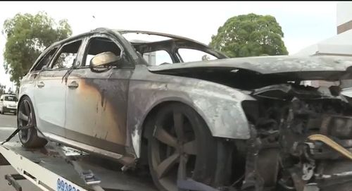The burned out Audi is suspected of being linked to the shooting.