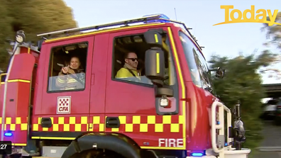 Firefighters, paramedics, and the SES turned to give Amelia their well wishes.