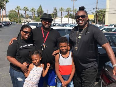 Zendaya's dad with her brother Julien and his family