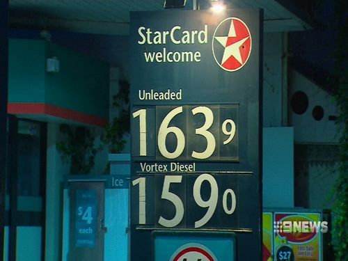 Australian drivers will finally see a decrease in petrol prices following a four-year-high. Picture: 9NEWS.