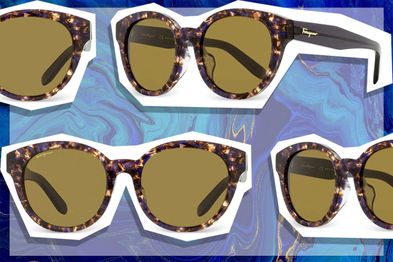 9PR: Salvatore Ferragamo Square-Frame Gradient Sunglasses