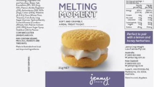 Jenny Craig Melting Moments biscuits have been recalled.