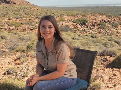 Bindi Irwin on set of one of her shows.