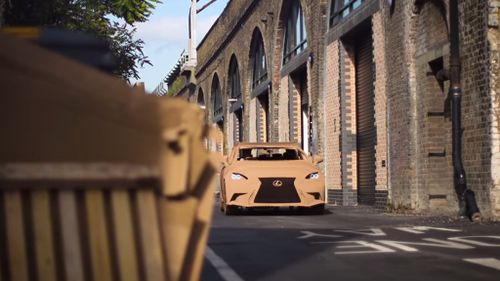 The cardboard model is one-of-a-kind. (Youtube / Lexus)