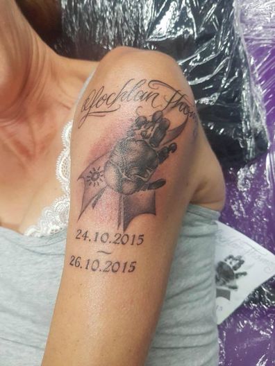 Mel got a touching tattoo in tribute of her son Lochlan.