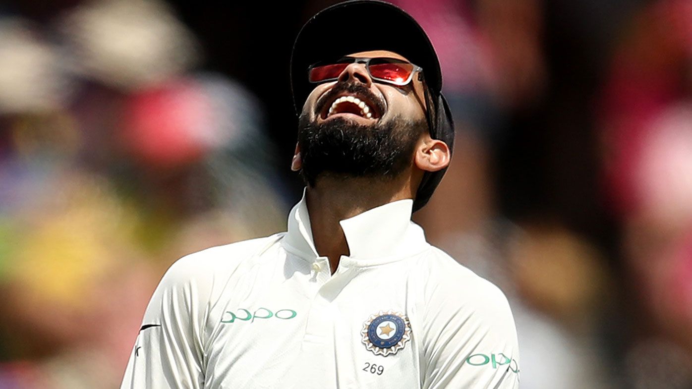  Virat Kohli of India reacts in the field during day three of the Fourth Test match in the series between Australia and India