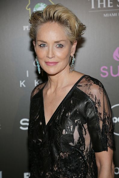 Sharon Stone is seen at the "Celebration of Hope" event during FUNKSHION: Fashion Week Miami Beach at The Setai Hotel on November 6, 2015 in Miami Beach, Florida.