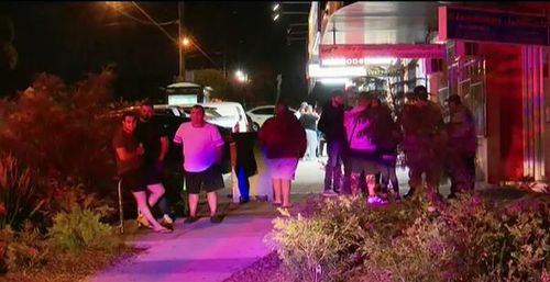 The shooting caused a number of people to spill onto the street last night. (9NEWS)