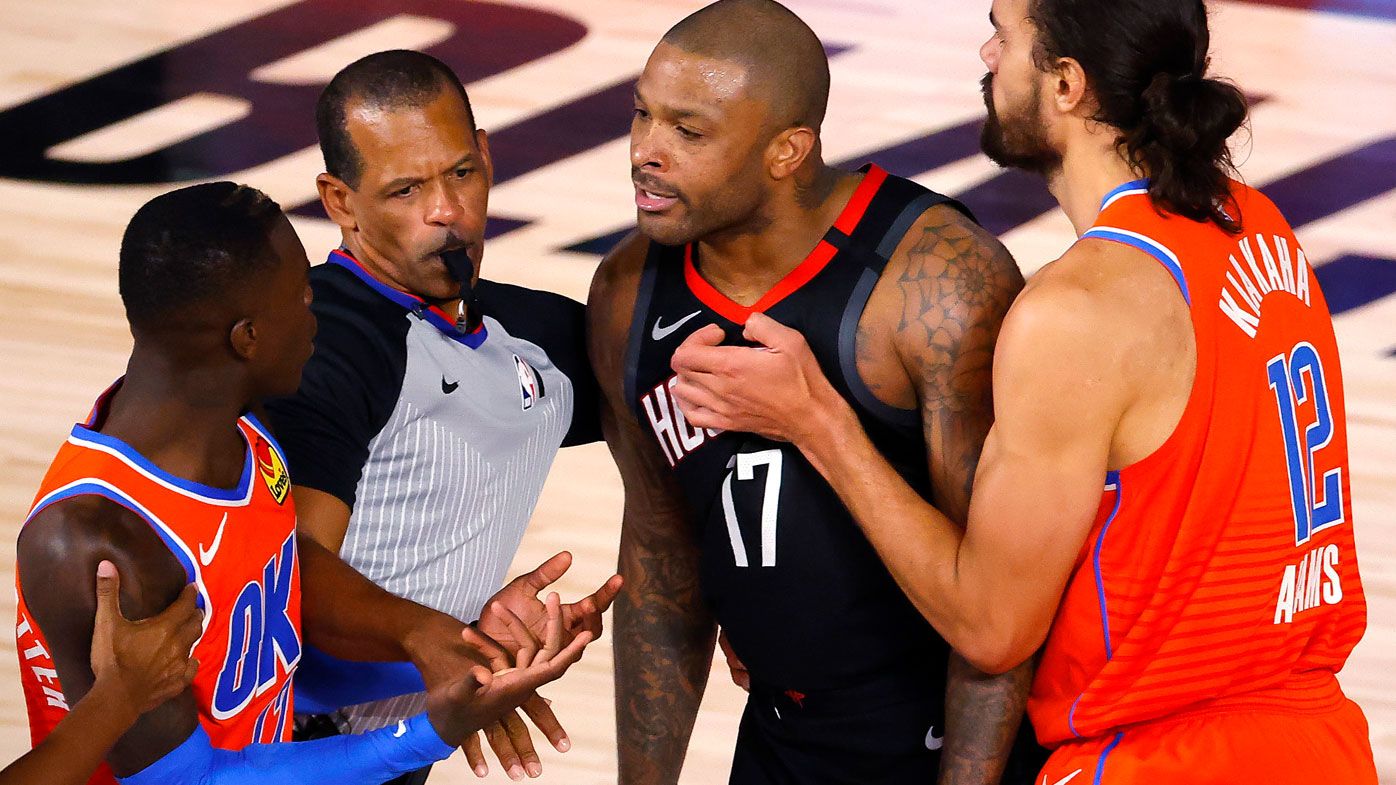 Tucker and Schroder get into it as both stars ejected in the Rockets&#x27; win over OKC. (Getty)