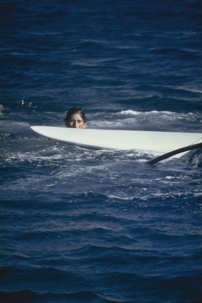 Prince Charles surfing in WA, 1979
