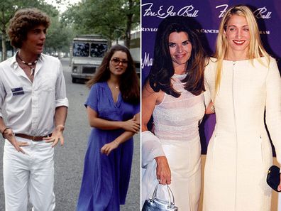 Maria Shriver with John F Kennedy, Jr, in 1979 and with Carolyn Bessette-Kennedy in 1998