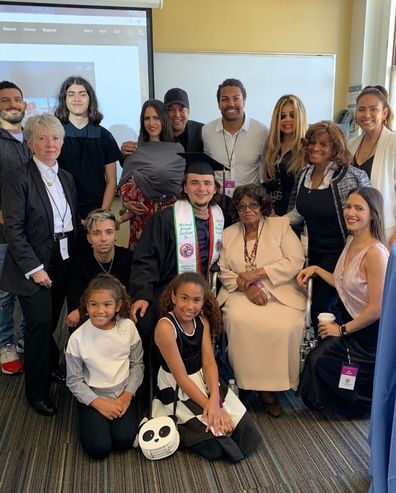 Prince Jackson and Jackson family at graduation