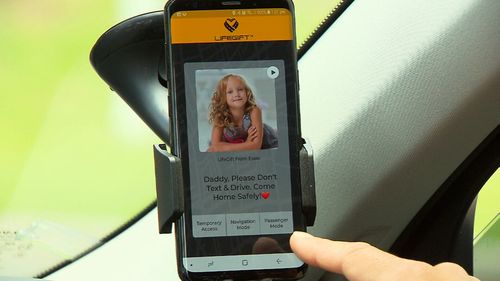 The app sends a pre-set audio message from a loved one if a driver touches their phone.