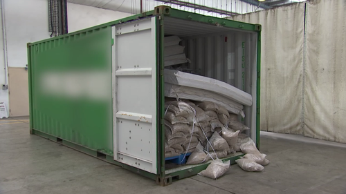 Police seized a shipping container containing one tonne of ephredine. (NSW Police) 