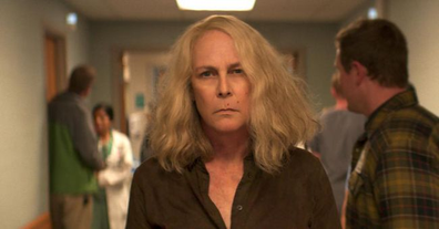 Jamie Lee Curtis, aka Laurie Strode, takes on Michael Myers once again.