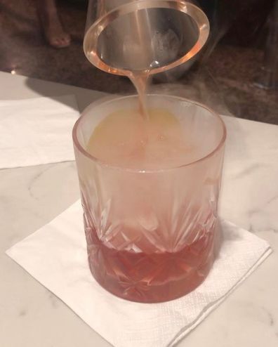 A Smokey Negroni on Pacific Explorer.