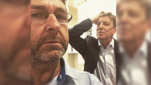Busy 9NEWS Canberra bureau chief Doug Ferguson even managed a selfie with Lane. (Instagram)