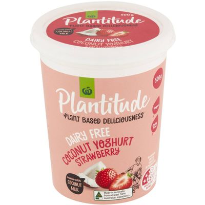 Woolworths Plantitude Dairy Free Coconut Yoghurt Strawberry 500g (**DAIRY FREE**)