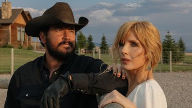 Kelly Reilly as Beth Dutton and Cole Hauser as Rip Wheeler in Yellowstone Season 5 Part 2 on Stan 