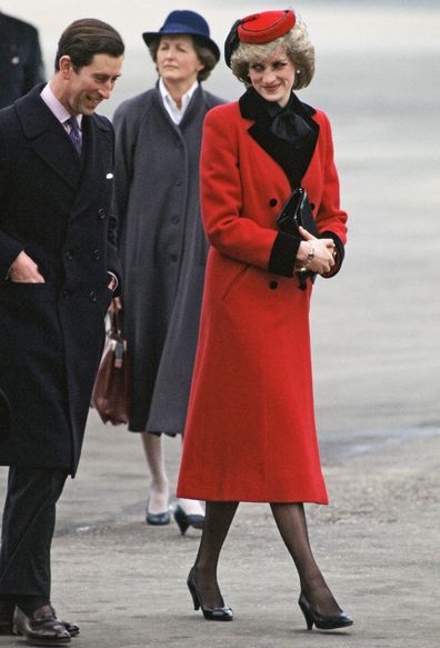 BIRMINGHAM, UNITED KINGDOM - FEBRUARY 29:  Prince Charles and Diana, Princess of Wales, The Prince And Princess Of Wales Arriving In Birmingham For An Official Visit  (Photo by Tim Graham Photo Library via Getty Images) 1984
