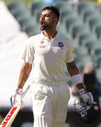 The blow did little to slow down Kohli - the Indian captain notching a century.