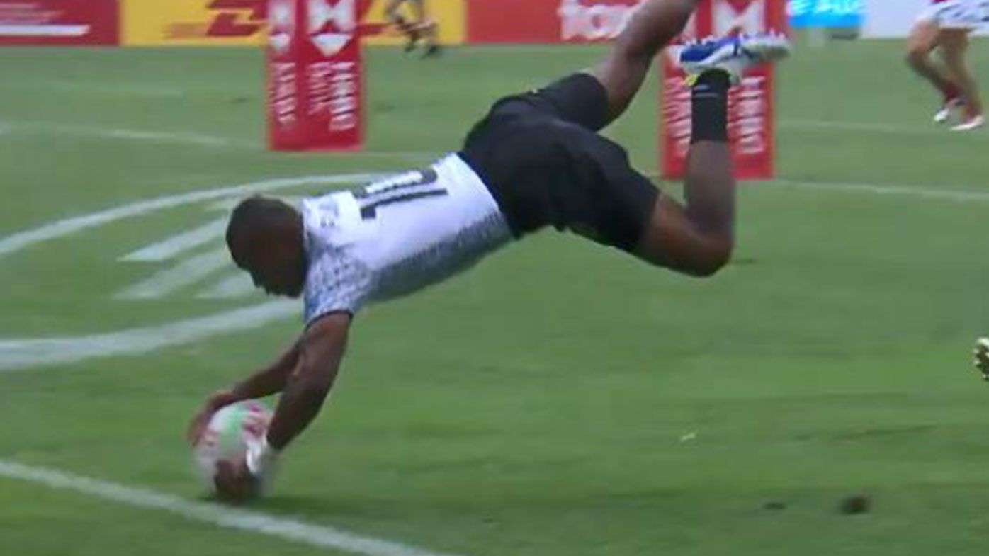 'Oh my word!': Commentators stunned by Fijian speedster's incredible sevens try