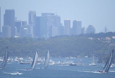 The fleet of yachts set out under south-easterly breezes.