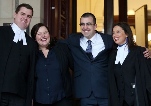 Faruk Orman (second right) with legal team Paul Smallwood, Ruth Parker and Carly Marcs Lloyd.
