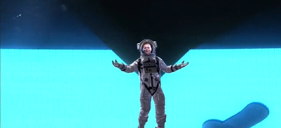 Johnny Depp appears as a moon man at MTV VMAs 2022.