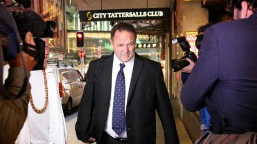 Ex Union Official and former boyfriend of Julia Gillard, Bruce Wilson leaving the AWU Royal Commission into Union corruption at an earlier appearance. (AAP)