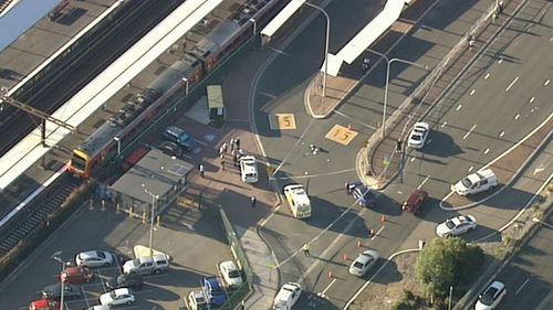 The scene at Campbelltown train station in May 2019.