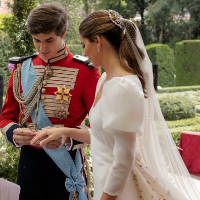 Carlos Fitz-James Stewart y Belén Corsini celebran su boda en el Palacio de Leiria el 22 de mayo de 2021 en Madrid, España. 