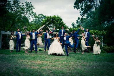 Bride wears mother's Sri Lankan going away sari for her wedding day