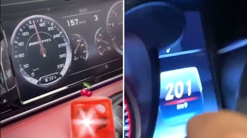 Ali El Skaf, 39, is featured speeding in a series of social media videos where he is seen overtaking traffic in a breakdown lane at Bexley and in another, breaking through a roadblock during bushfires to drive on the M5. He is filmed driving up to 189 km/h. 