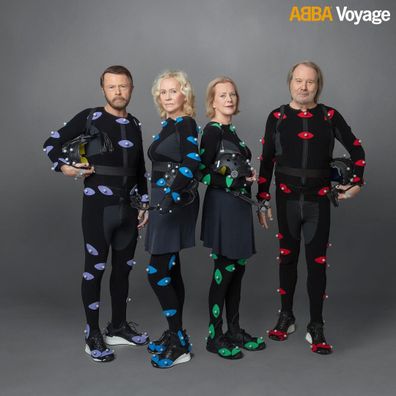 ABBA members in their motion capture gear for their virtual concert series