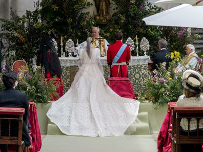 Carlos Fitz-James Stuart and Belen Corsini celebrate their wedding at the Palacio de Liria on May 22, 2021 in Madrid, Spain. 