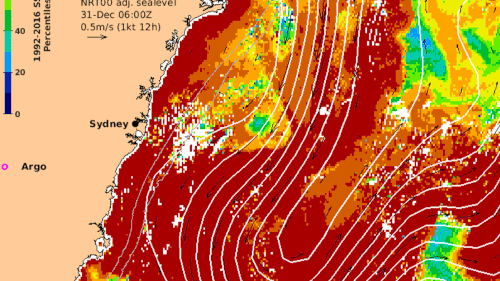 Sea surface temperatures are abnormally high off the coast of NSW