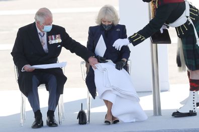 Prince Charles, Prince of Wales and Camilla, Duchess of Cornwall attend the Greek Independence Day Military Parade at Syntagma Square on March 25, 2021 in Athens, Greece