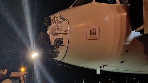 A LATAM Airlines plane was damaged traveling from Santiago, Chile, to Asunción, Paraguay, on October 26 after experiencing "severe weather conditions during its flight path."