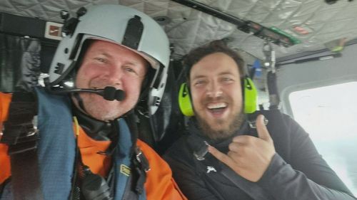 Xavier Doerr, 22, was winched to safety this morning after his planned circumnavigation record-breaking of Australia went wrong.